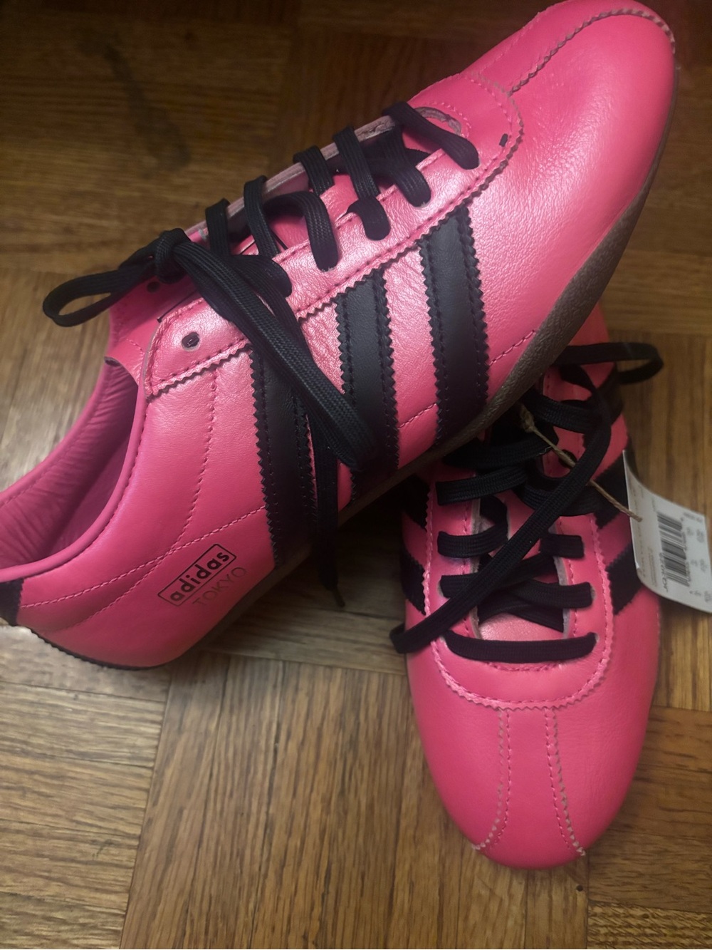 adidas Hot Pink Sneakers with Black Stripes